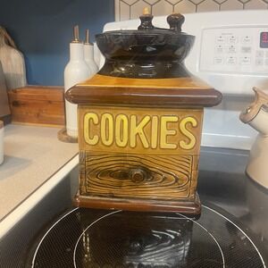 Vintage 1960s Coffee Grinder Cookie Jar 10" Tall x 7" Wide Made In Japan